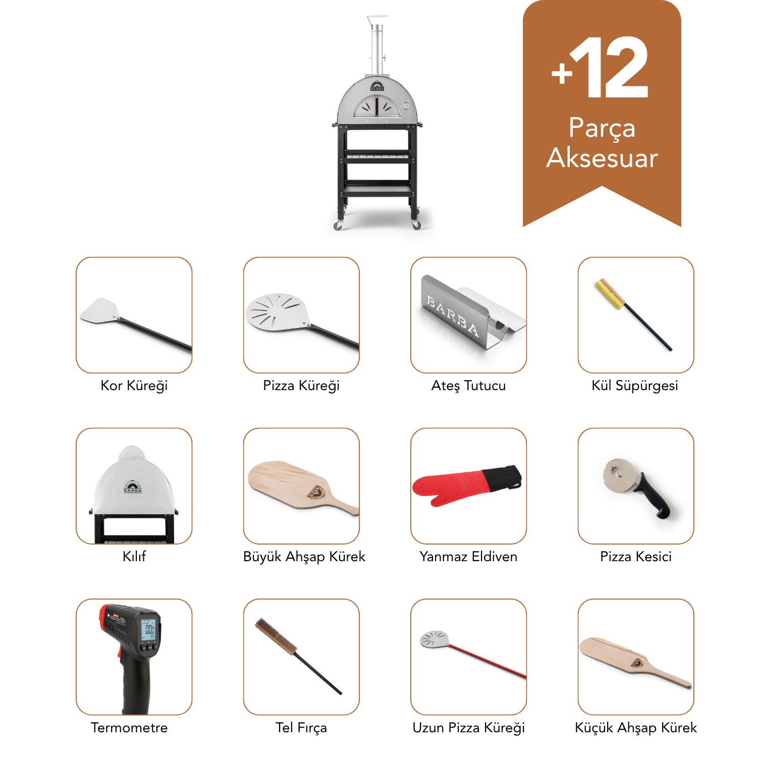 Barba FL-46/S Sehpalı Bahçe Fırını - Yeni Nesil Taş Fırın Pro Paket