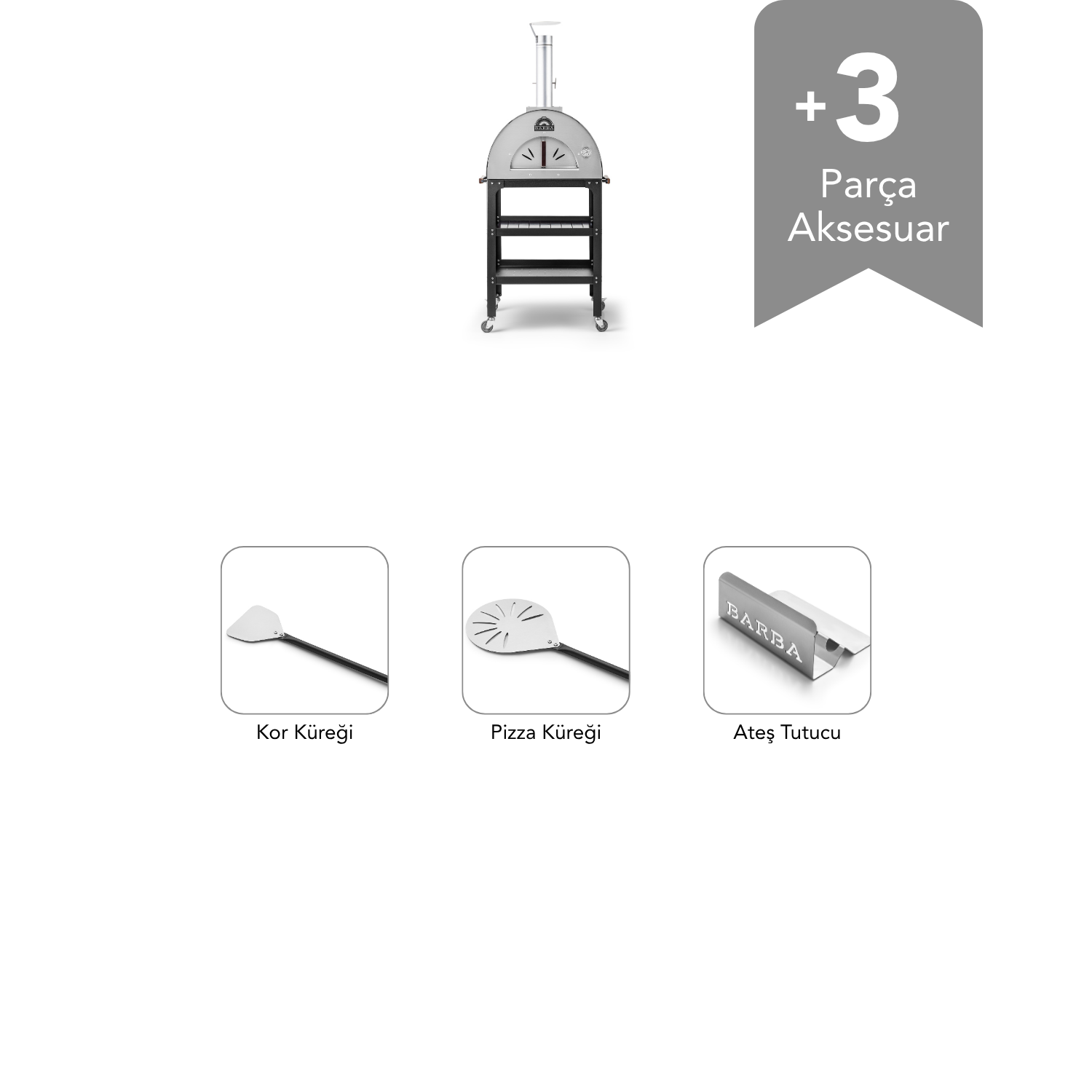 Barba FL-46/S Sehpalı Bahçe Fırını - Yeni Nesil Taş Fırın Standart Paket