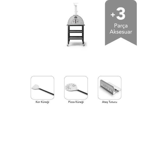 Barba FL-46/S Sehpalı Bahçe Fırını - Yeni Nesil Taş Fırın Standart Paket