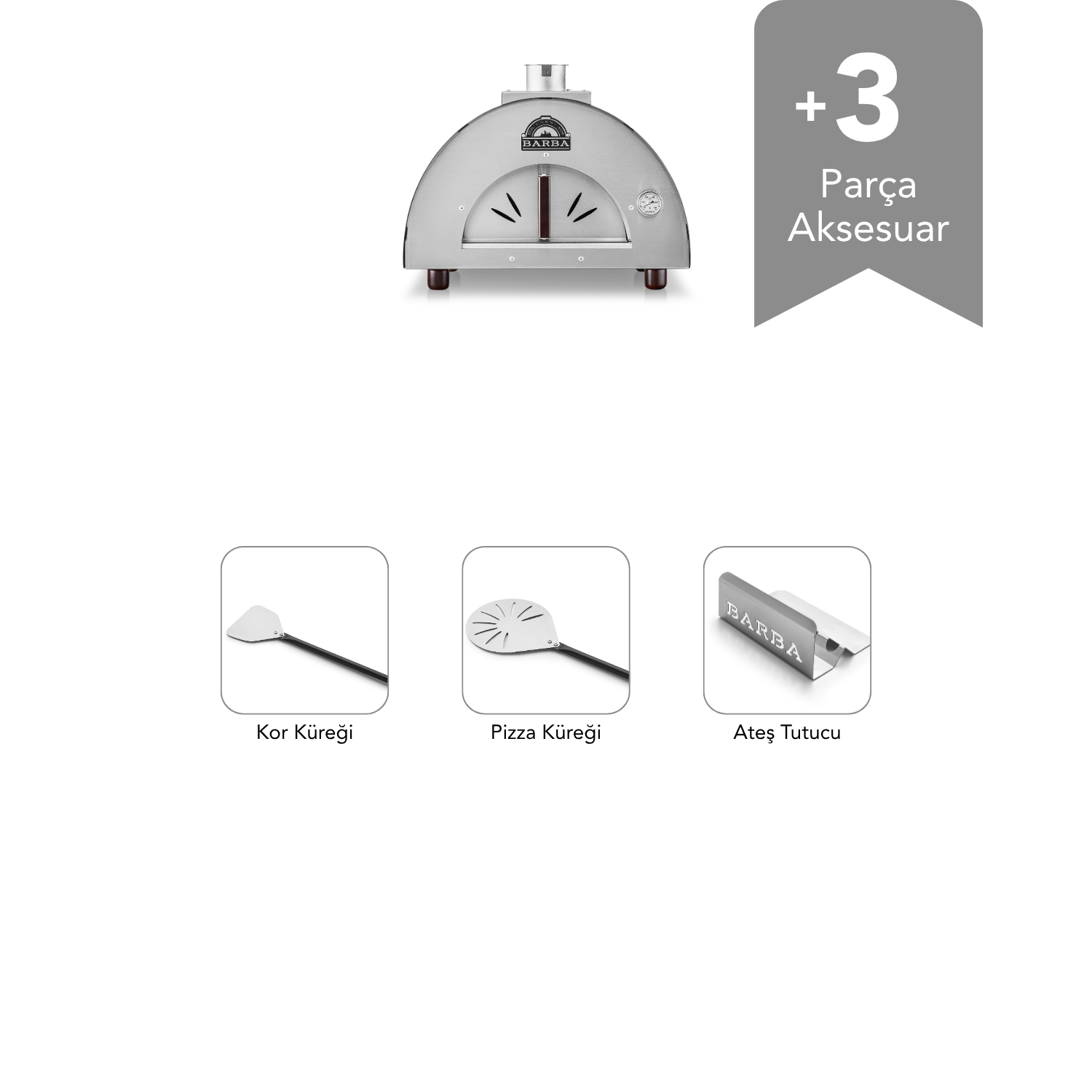Barba FH-46 Set Üstü Hibrit Bahçe Fırını - Yeni Nesil Gazlı ve Odunlu Taş Fırın Standart Paket