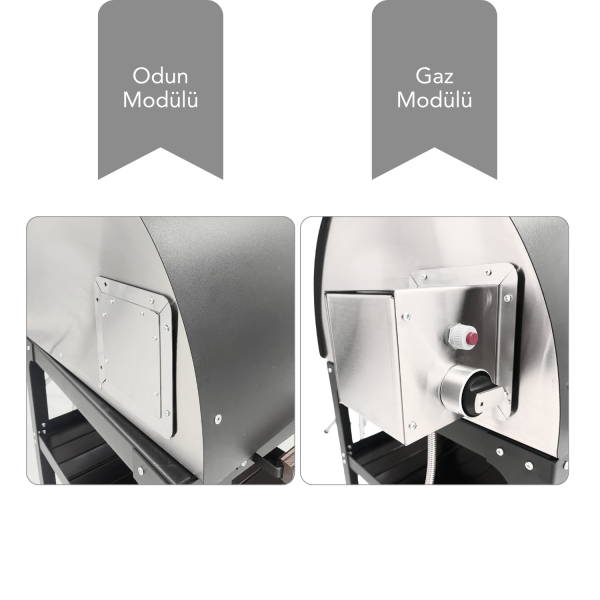 Barba FH-46/S Sehpalı Hibrit Bahçe Fırını - Yeni Nesil Gazlı ve Odunlu Taş Fırın Standart Paket